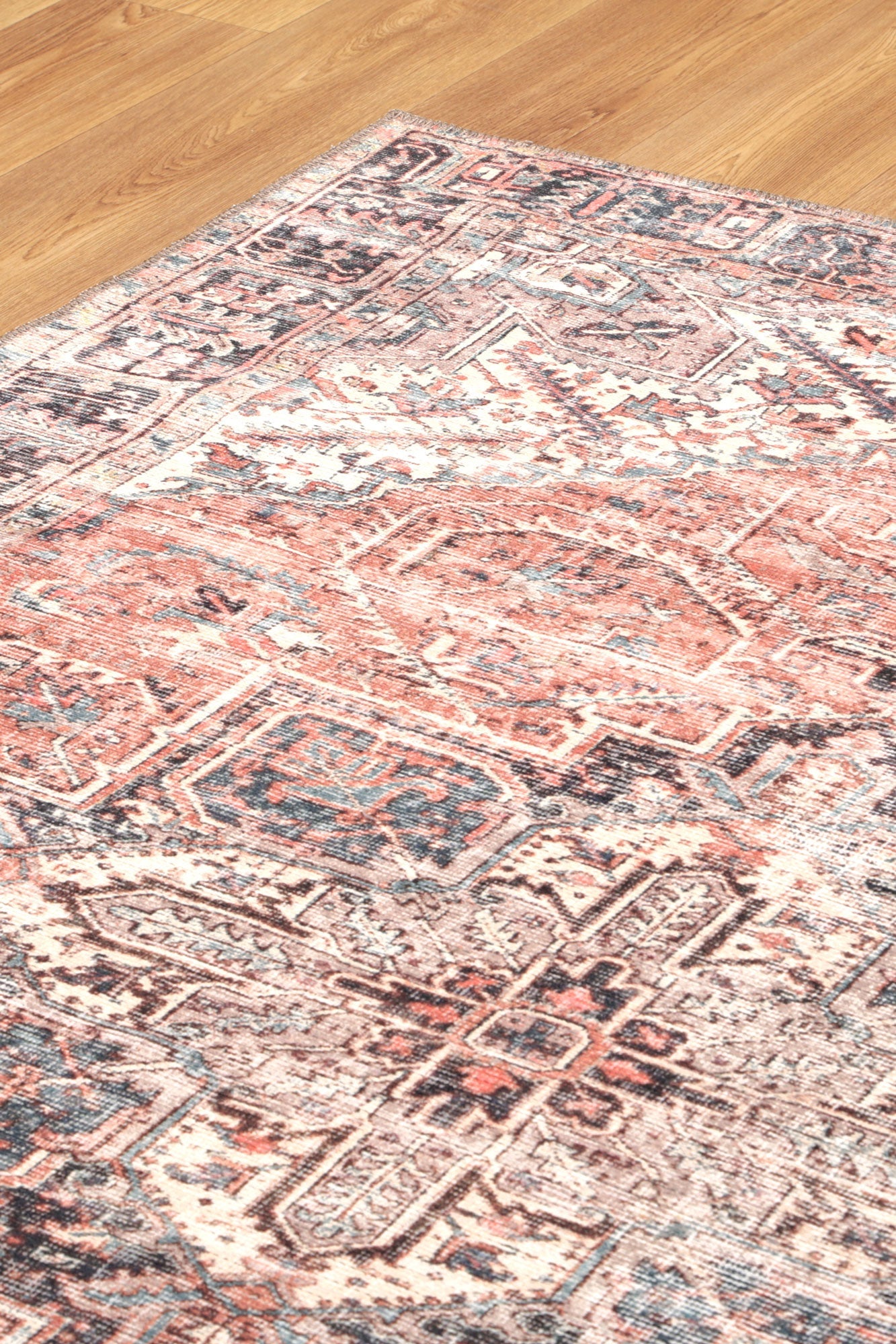 Jezebel Transitional Terracotta Machine Washable Rug