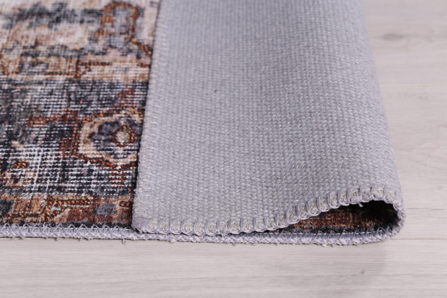 Distressed Vintage Cezanne Rabbit Gray Inca Gold Area Rug - VITAL 2244-04