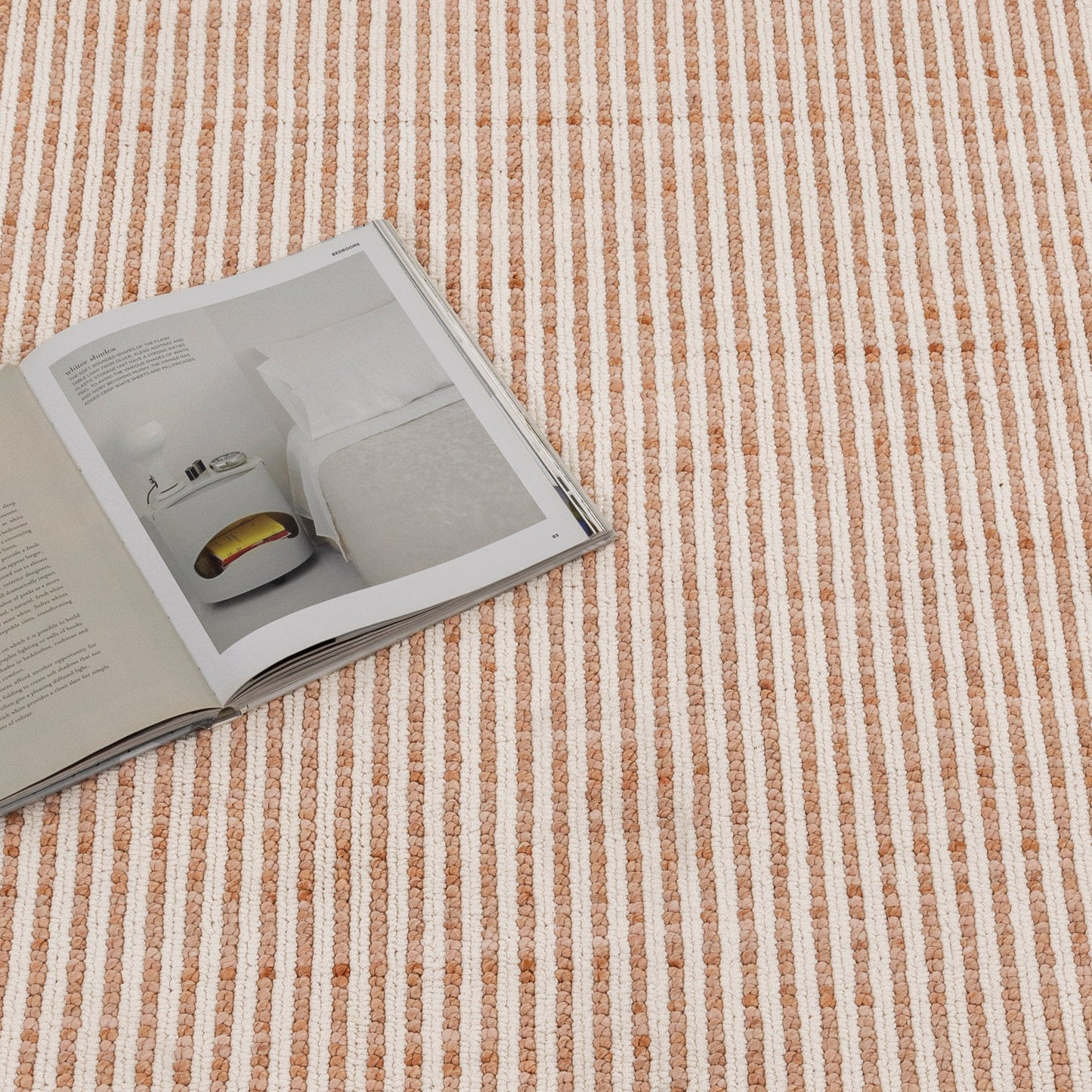 Berno Pink Ivory Loop Stripes Rug