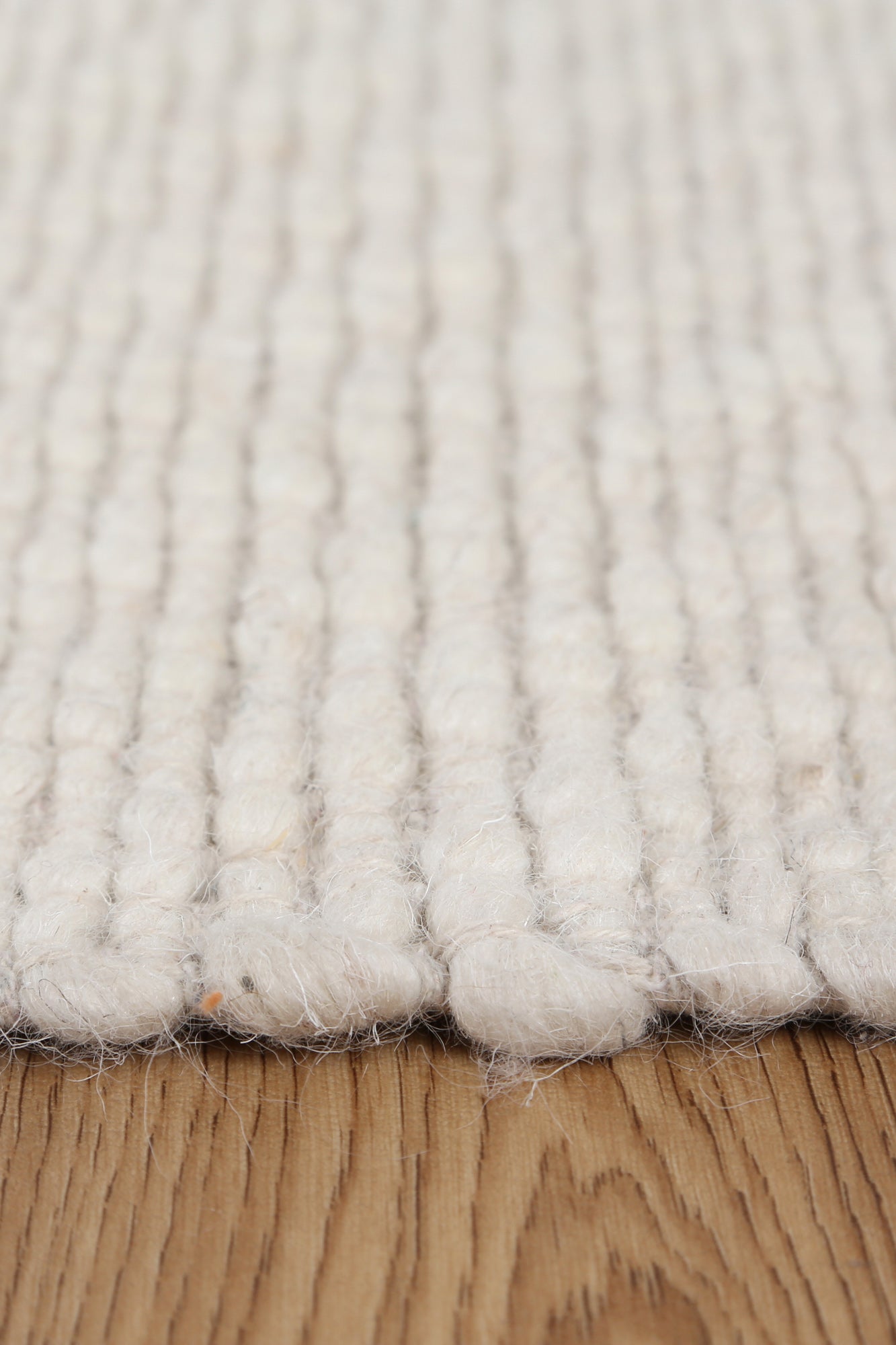 Basalt Ivory Wool Blend Textured In Ivory Rug