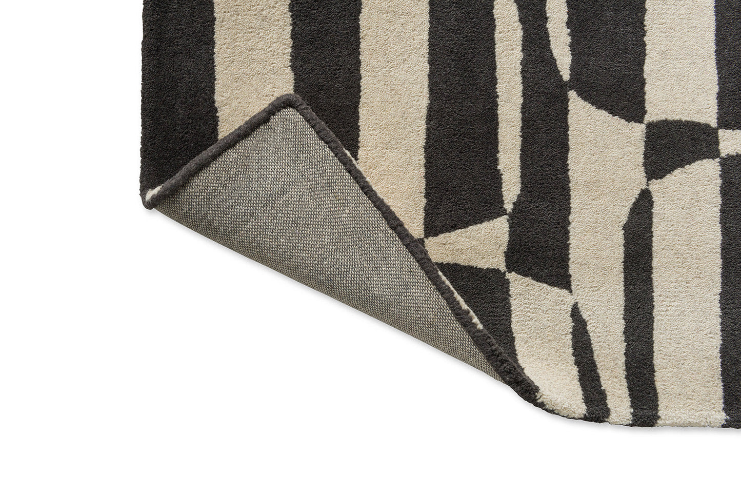 Scion Lohko Stripe-charcoal 123105 In Black Cream Rug