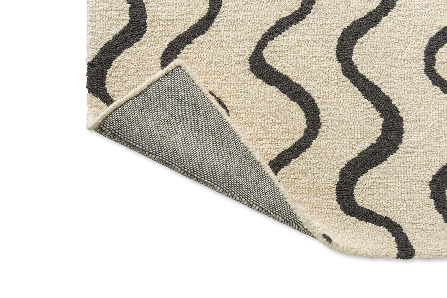 Scion Ribbon - Charcoal 124305 In Beige Rug