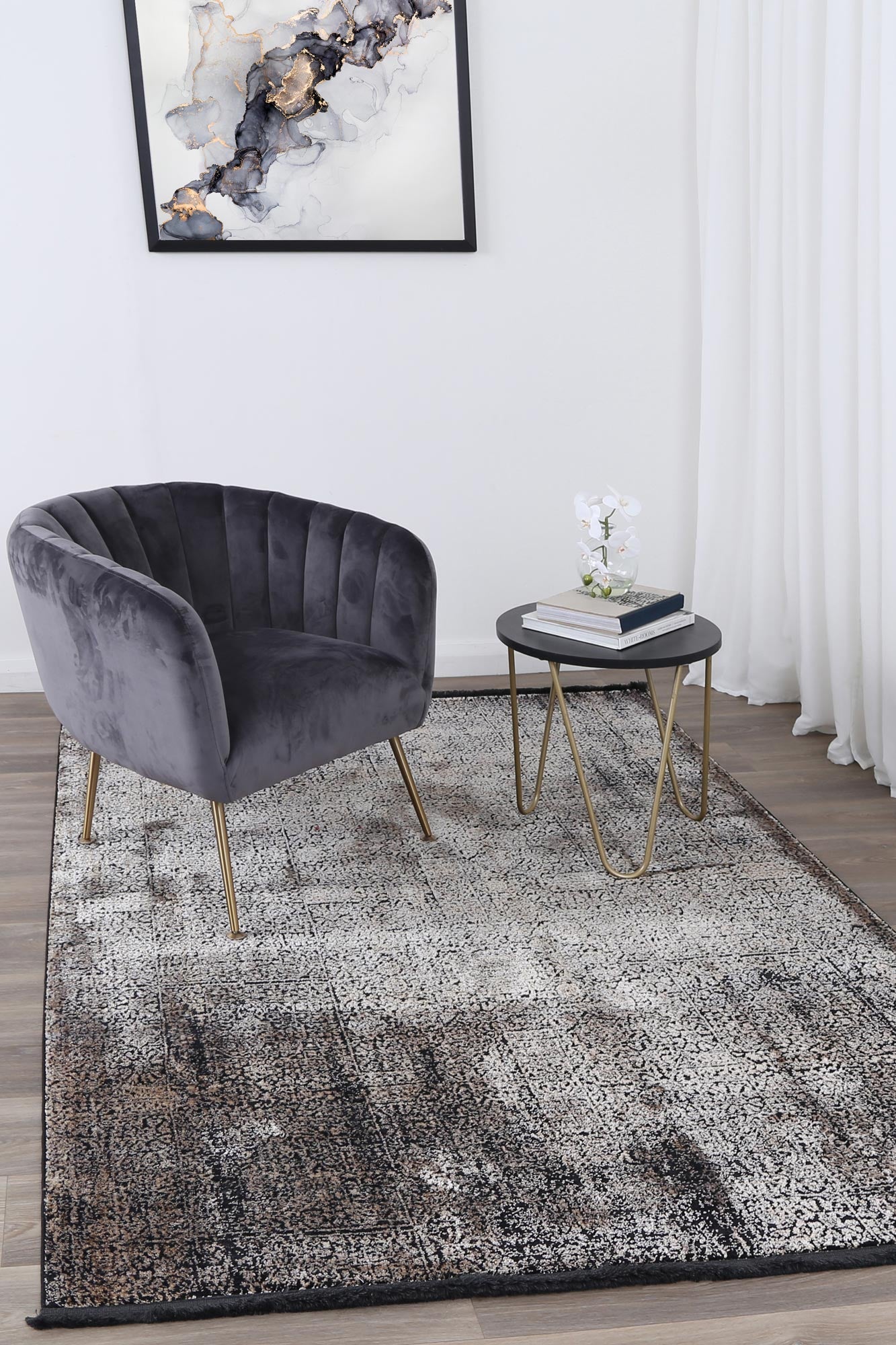 Brooklyn Distressed Oriental In Gold Rug
