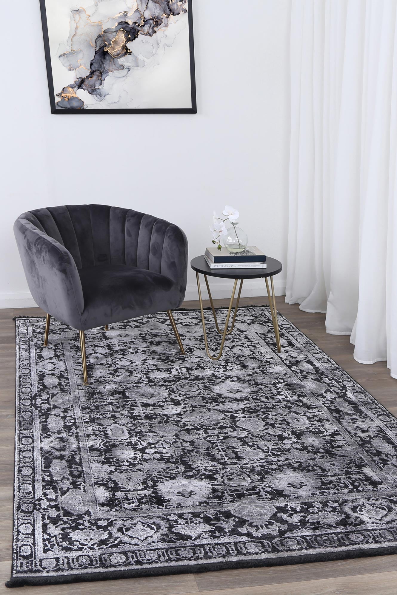 Brooklyn Vintage Oriental In Silver Rug