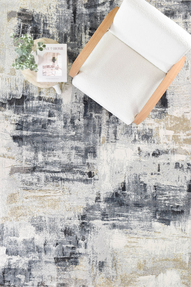 Imperial Sandstone Luxurious Textured & Lustrous in Dark Grey Rug