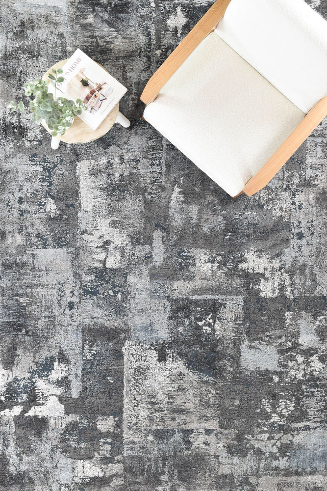Imperial Cascade Luxurious Textured & Lustrous in Dark Grey Rug