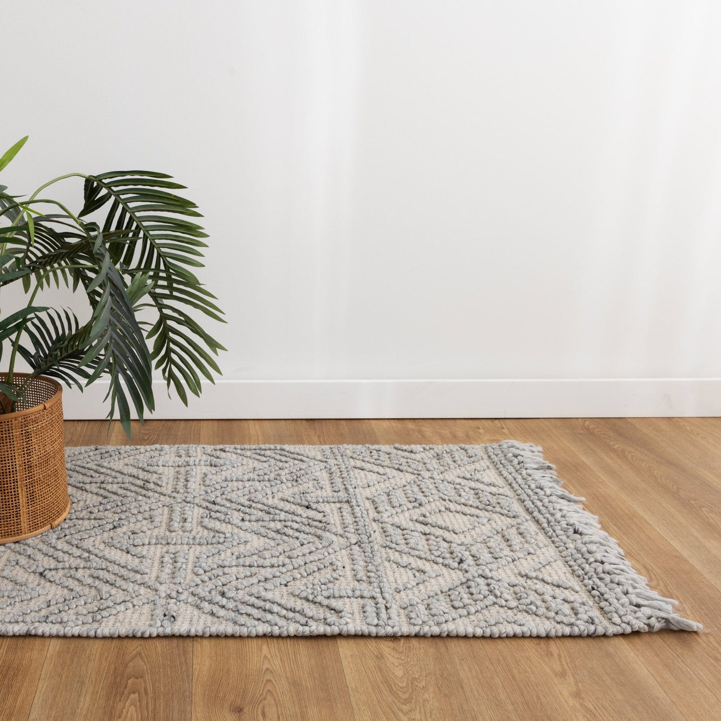 Diego Tribal Grey Wool Rug