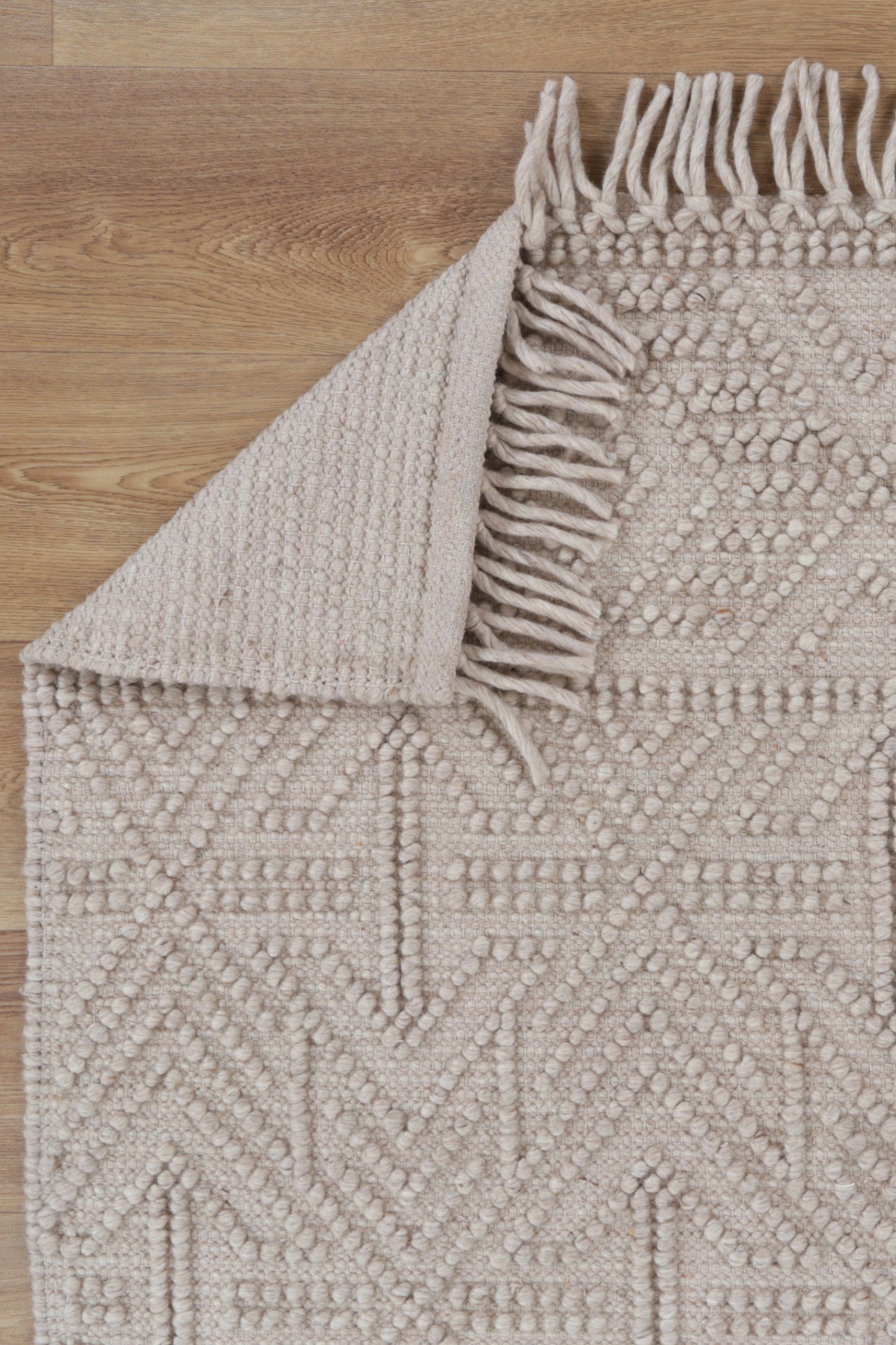 Diego Geometric Brown Wool Rug