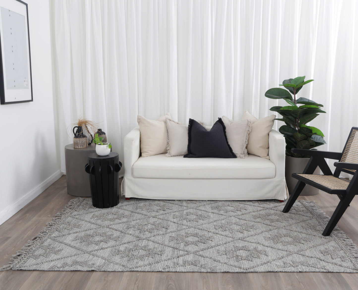Diogo Geometric in Grey Multi Wool Rug