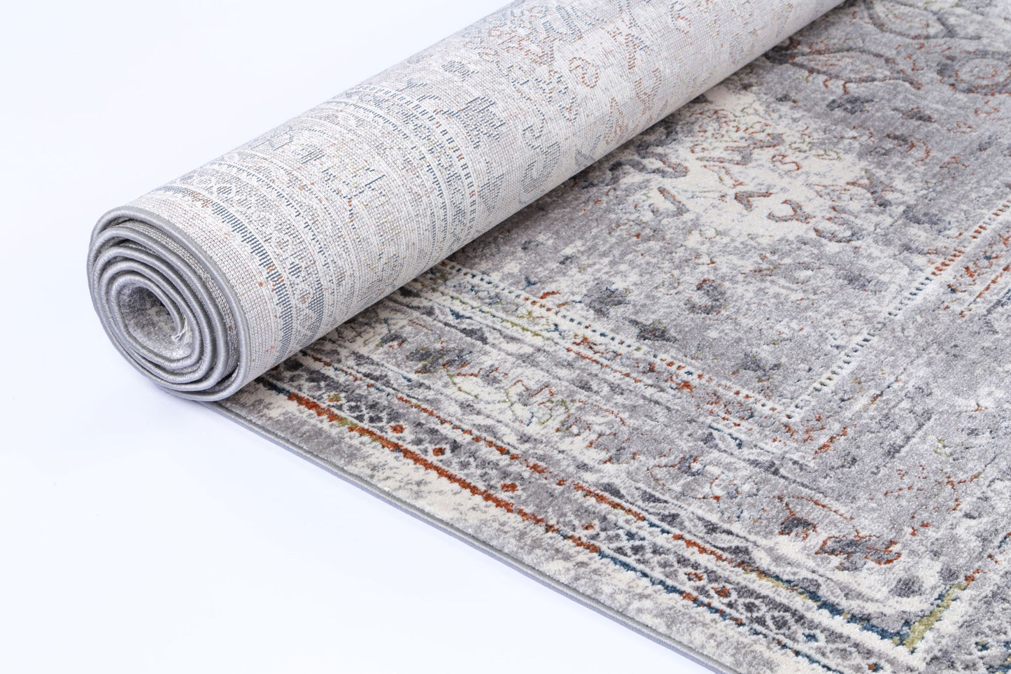 Almeras Border Diamond In Grey Multi Rug