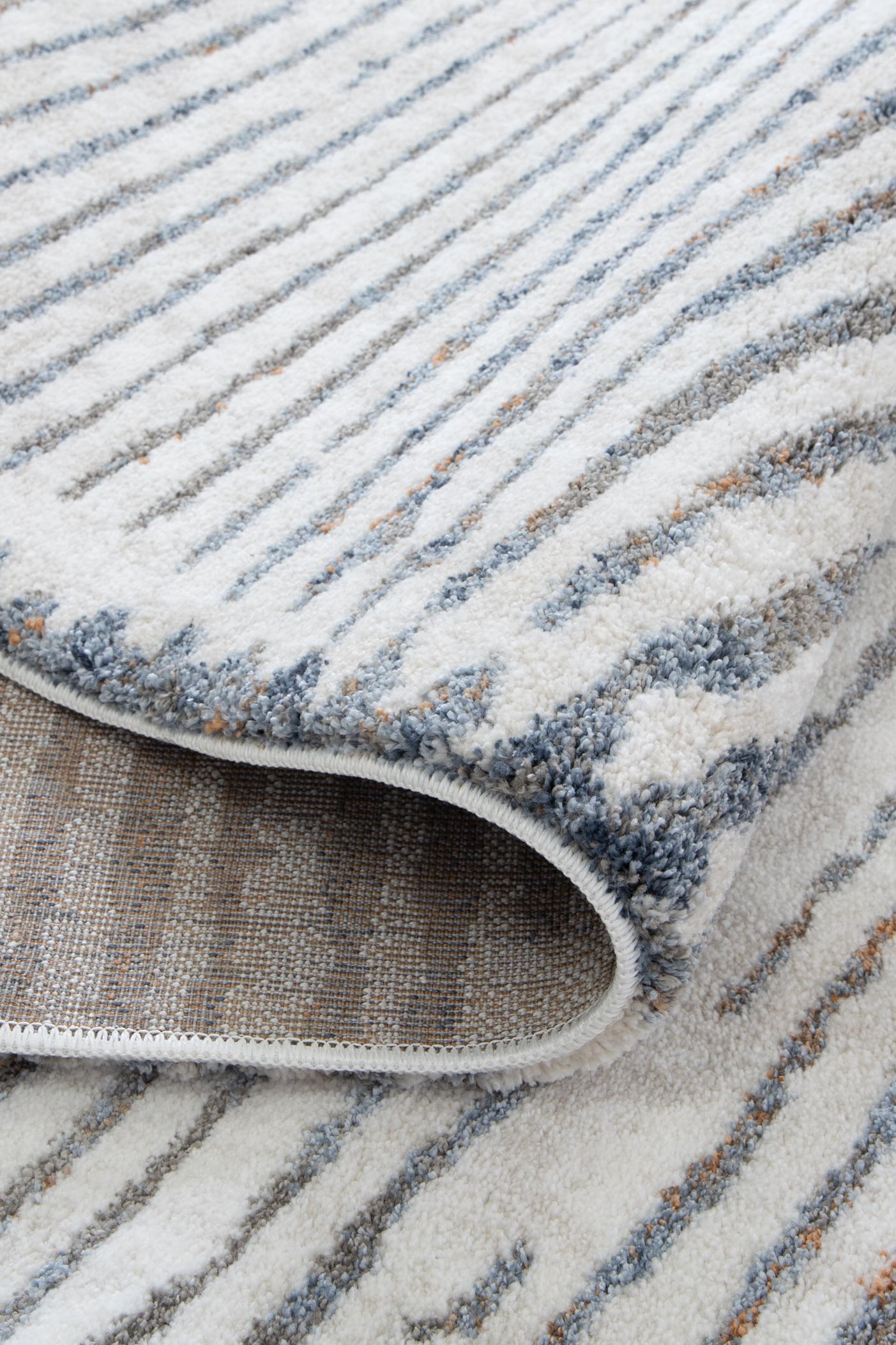 Indulgence Distressed Lines In Blue Rug