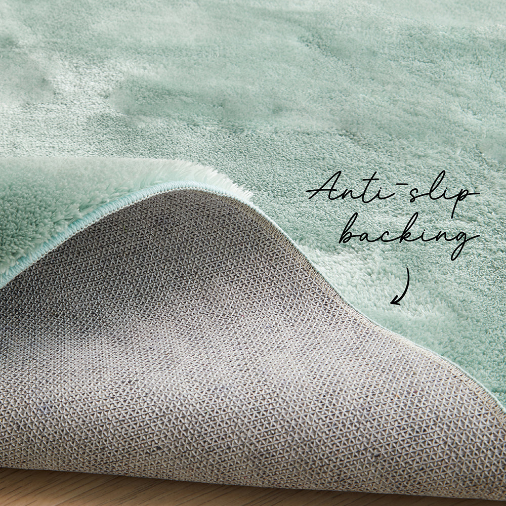 Jelly Bean Soft Machine Washable in Mint Green Rug