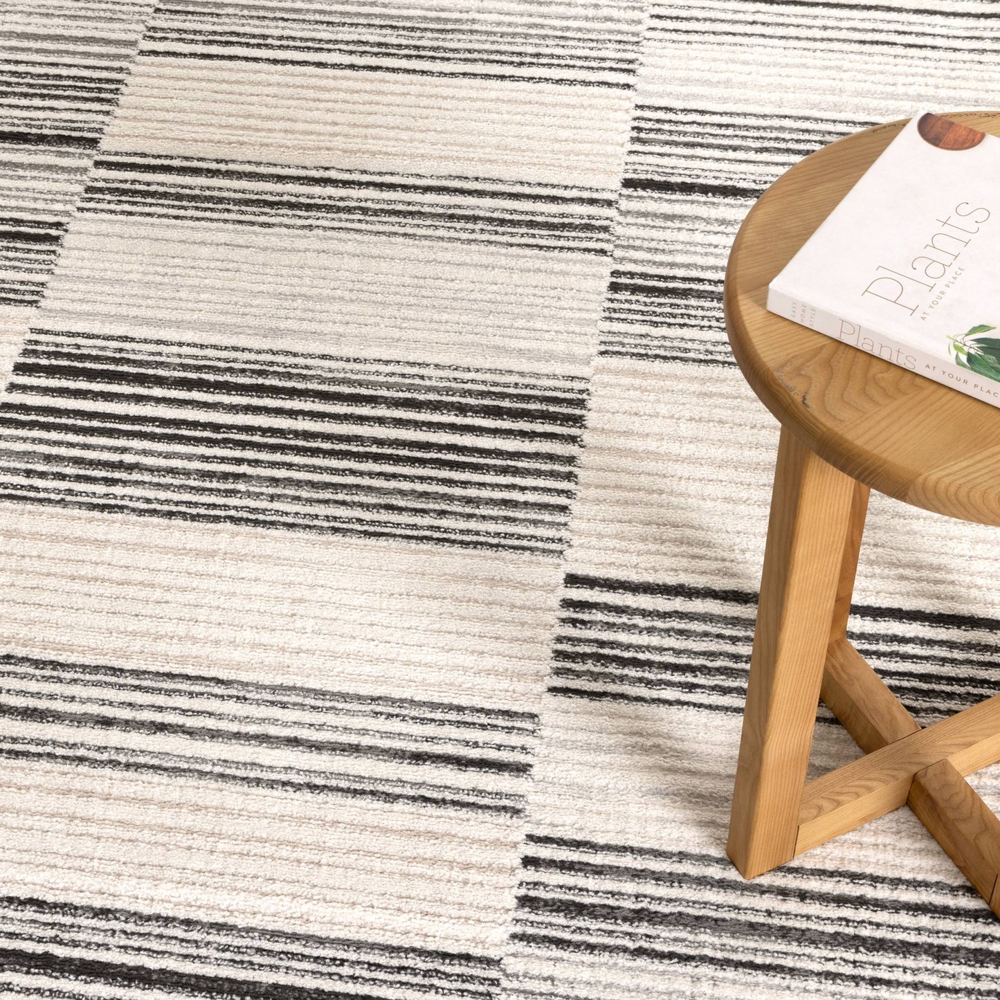 Sierra Lines in White & Grey Rug