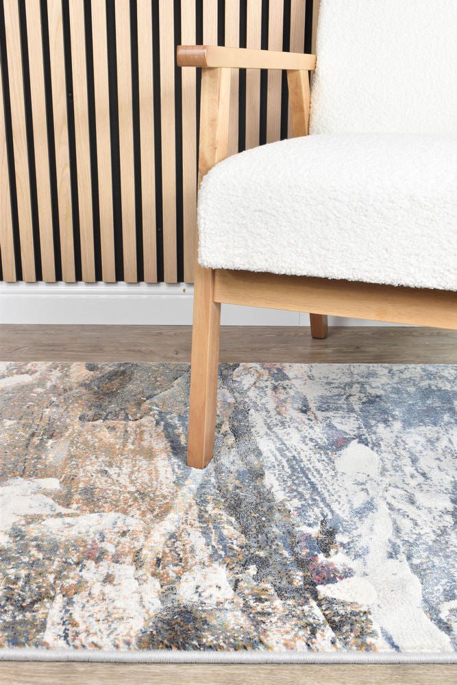 Contemporary River Rock in Multicolour : Runner Rug