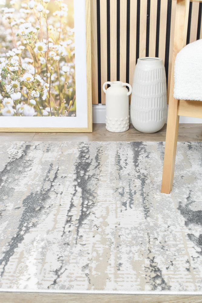 Eden Plush Polyester Silky Viscose Fibers in Grey : Runner Rug