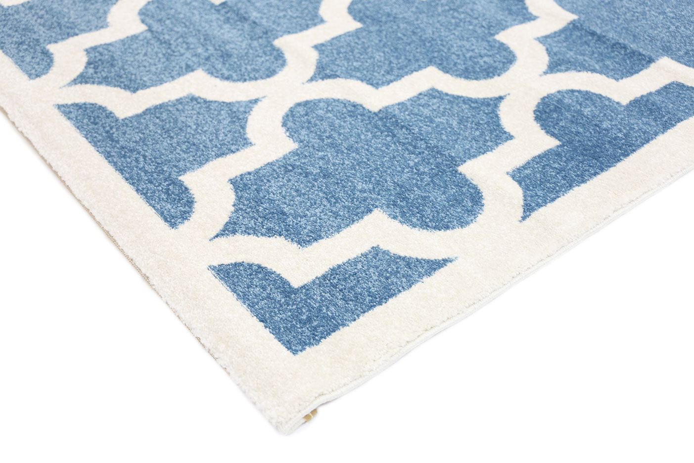 Piccolo Lattice Pattern Kids in Blue and White Rug