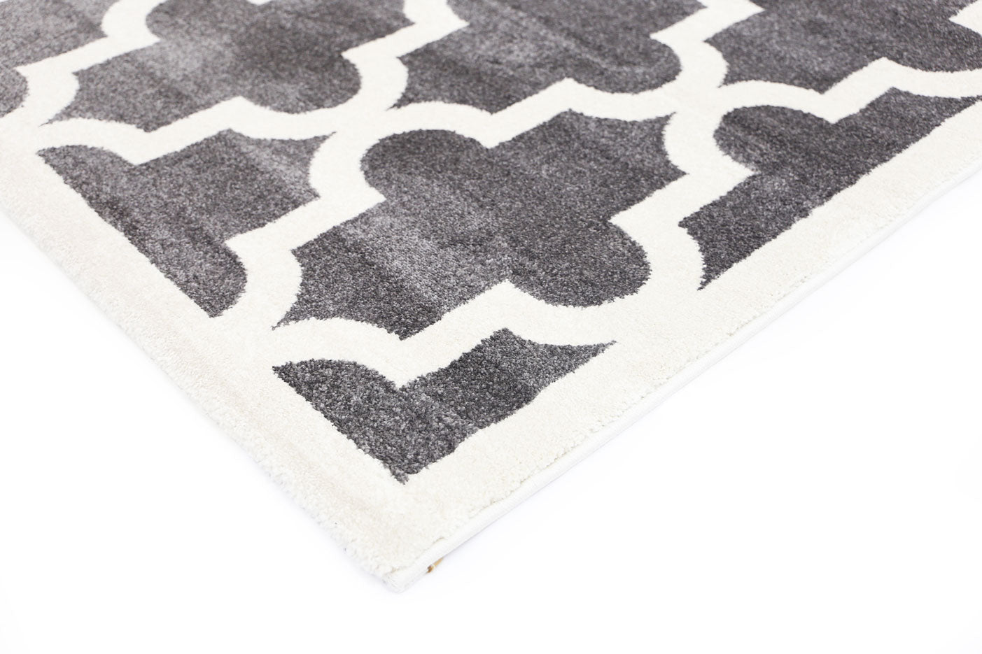 Piccolo Lattice Pattern Kids in Grey and White Rug