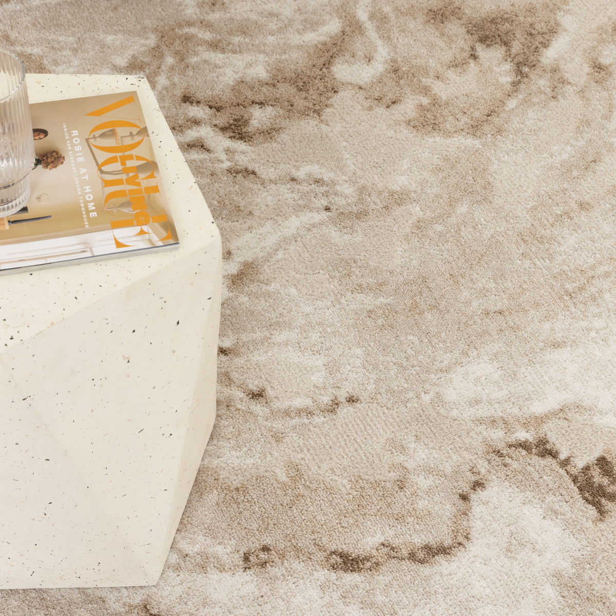Edition Marble Astract in Beige Colour Rug