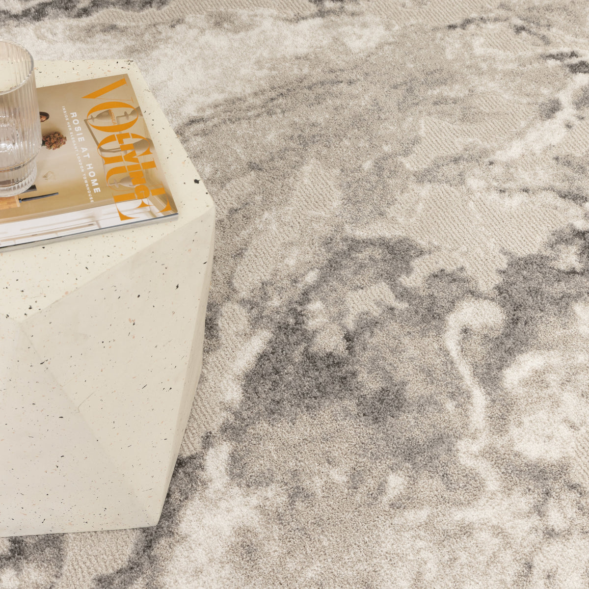 Edition Marble Abstract in Grey Colour Rug