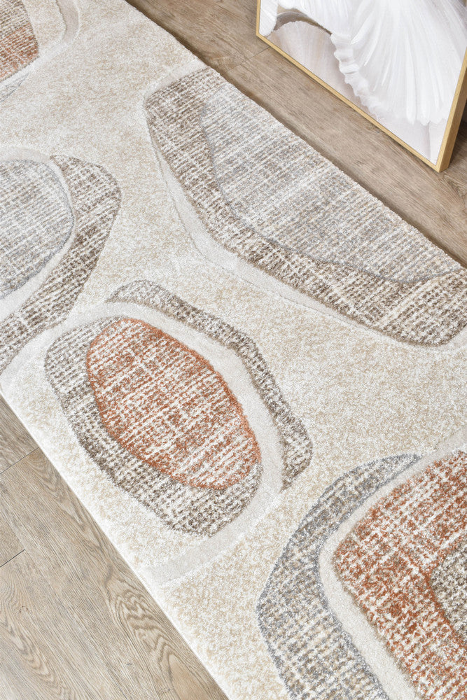 Sofia Urban Drift in Grey & Orange : Runner Rug
