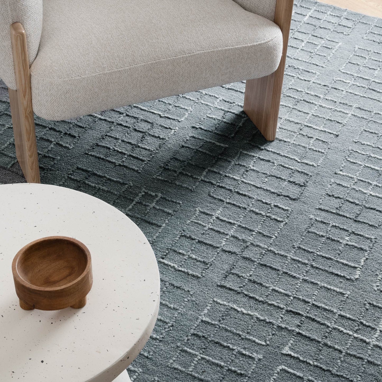Abasco Steel Knitted Wool In Blue Rug