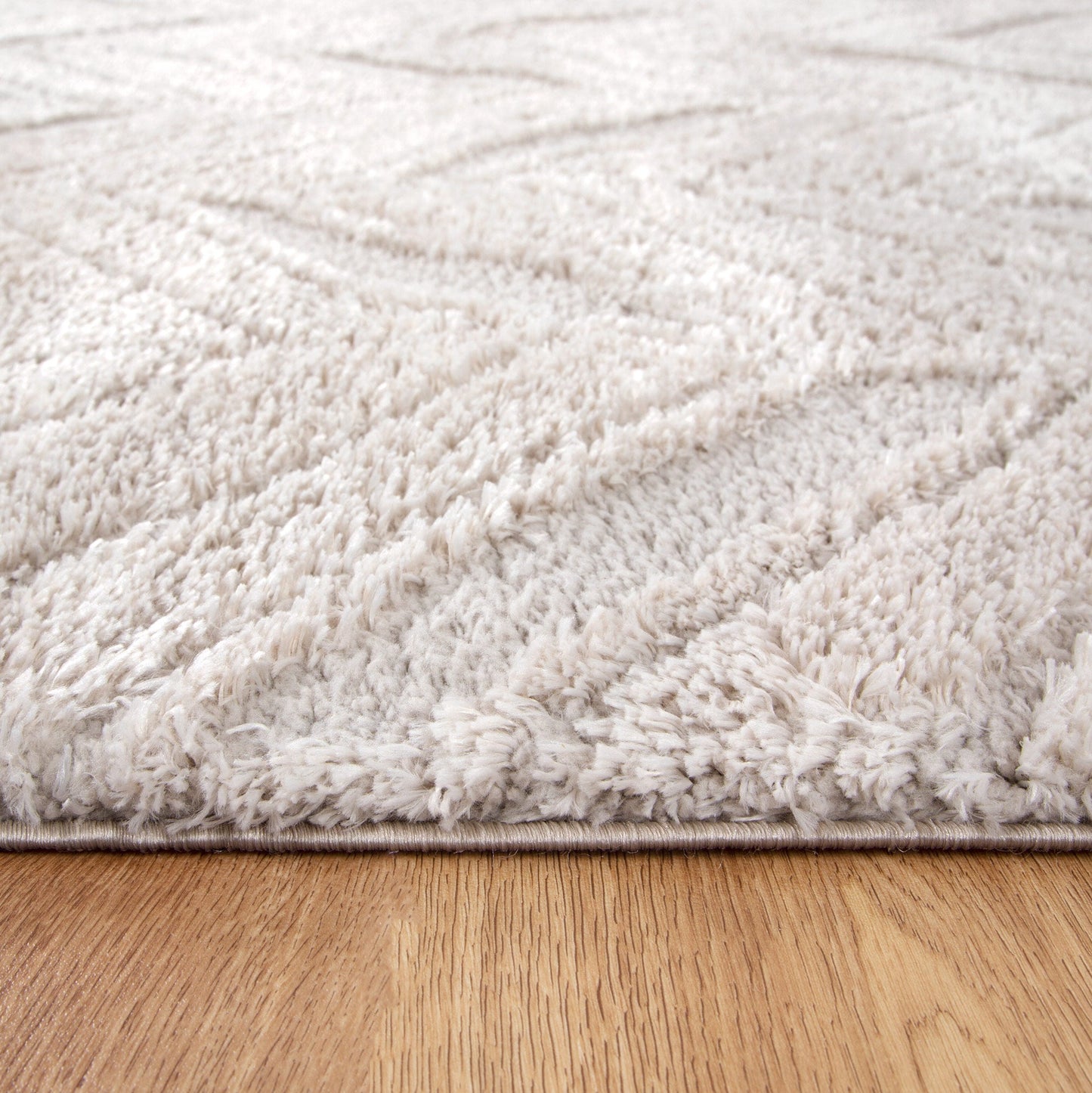 Tender Chevron Shag In Beige Rug