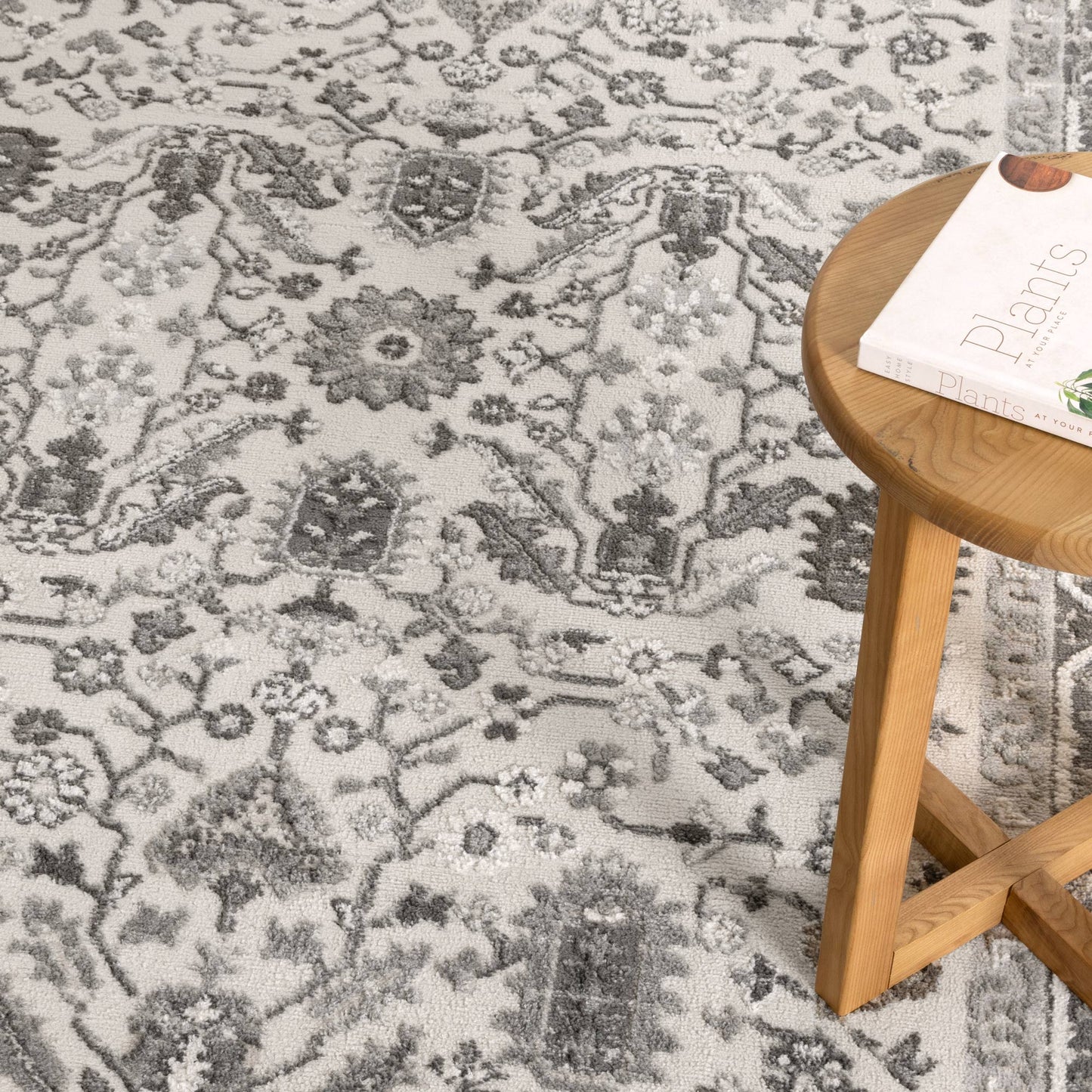 Sierra Oriental Border in Grey Rug