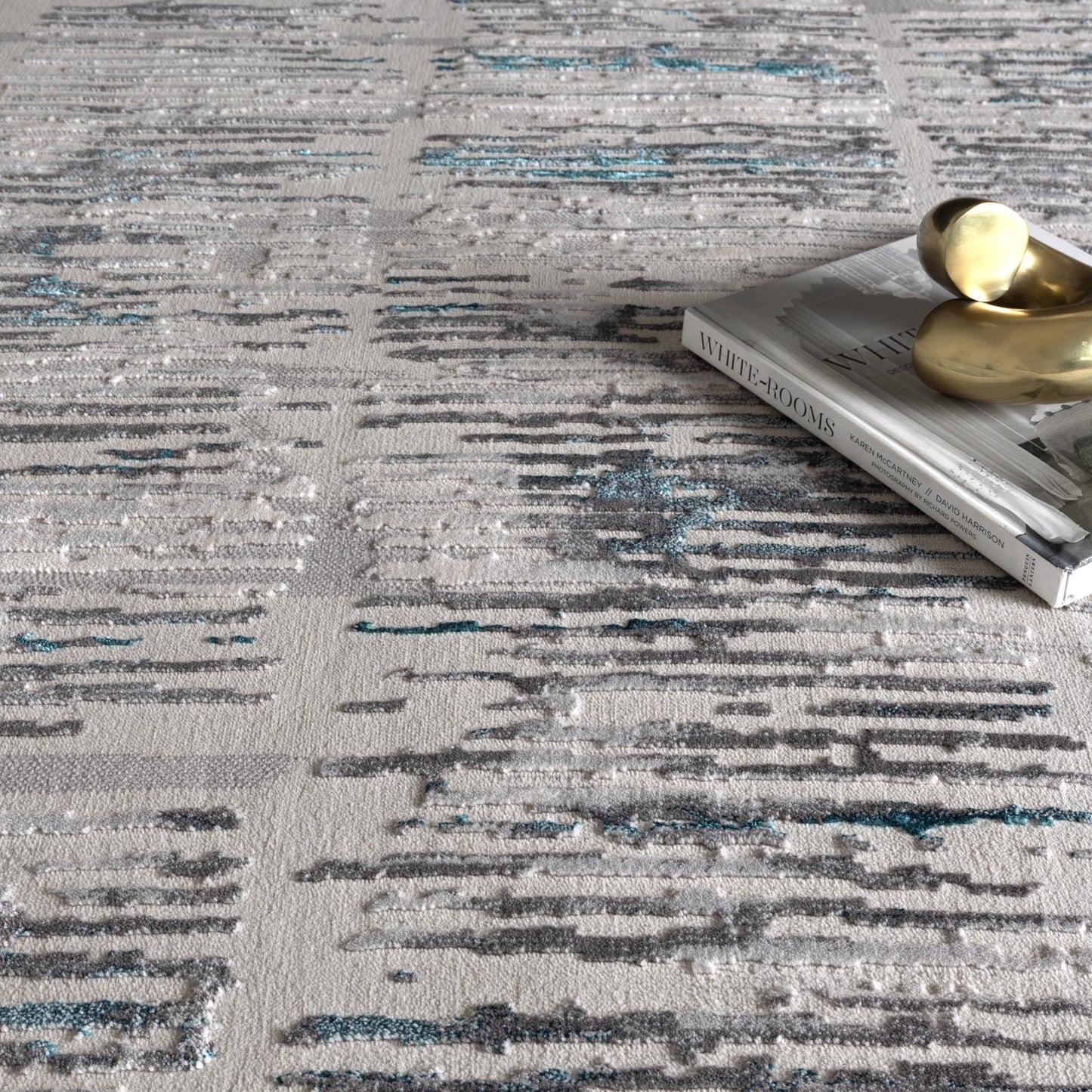 Vestige Abstract In Grey Blue Rug
