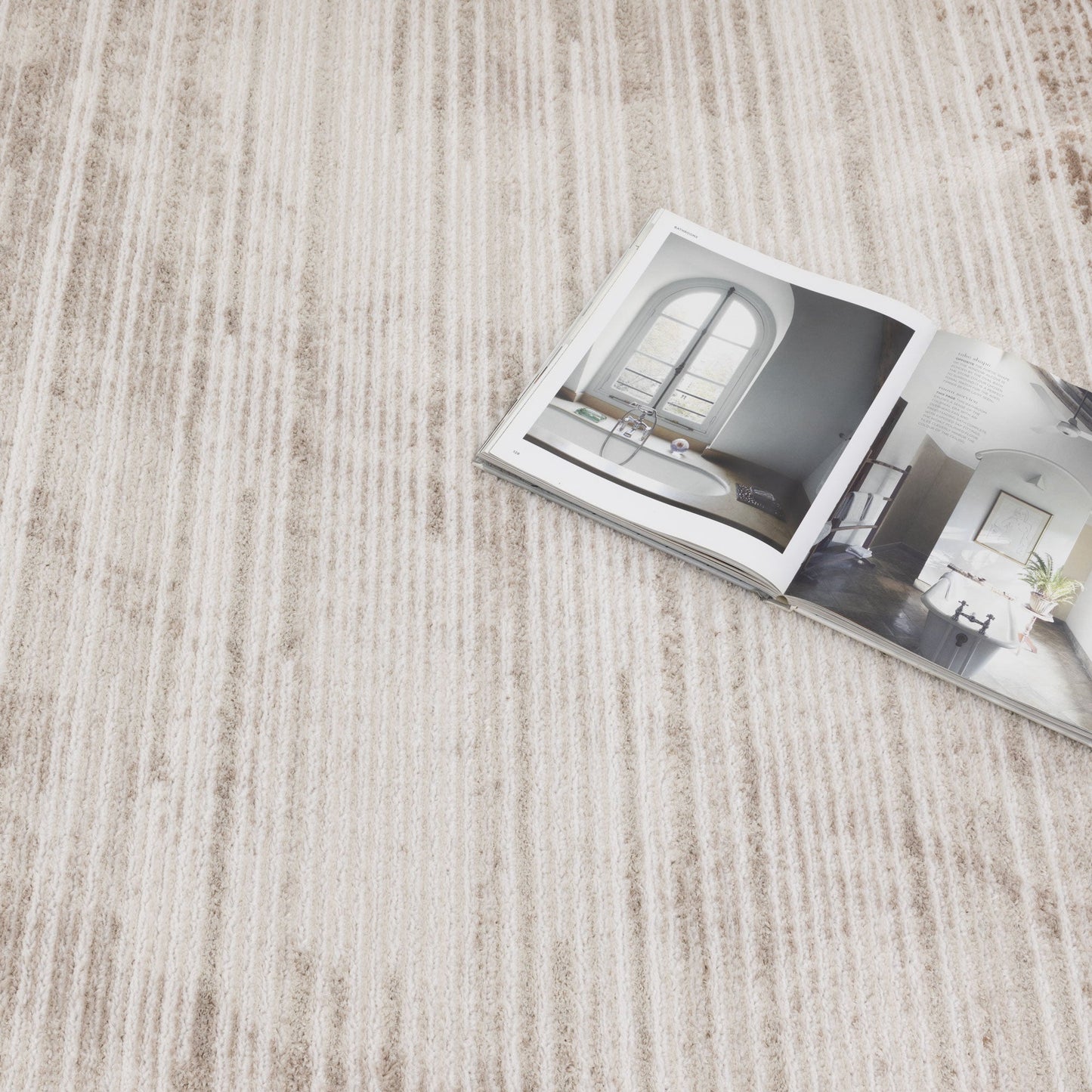 Wellington Distressed Lines Brown Rug