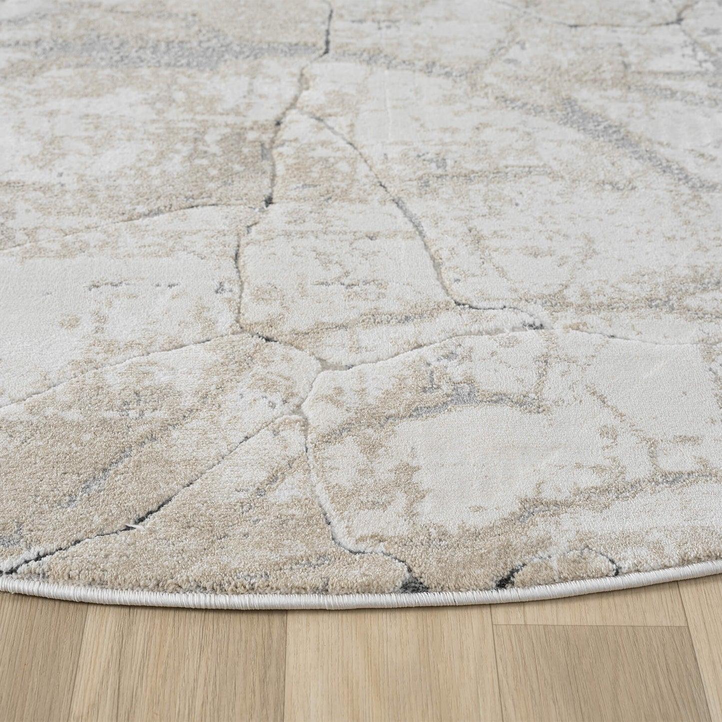 Weston Pebble in Cream Colour : Round Rug
