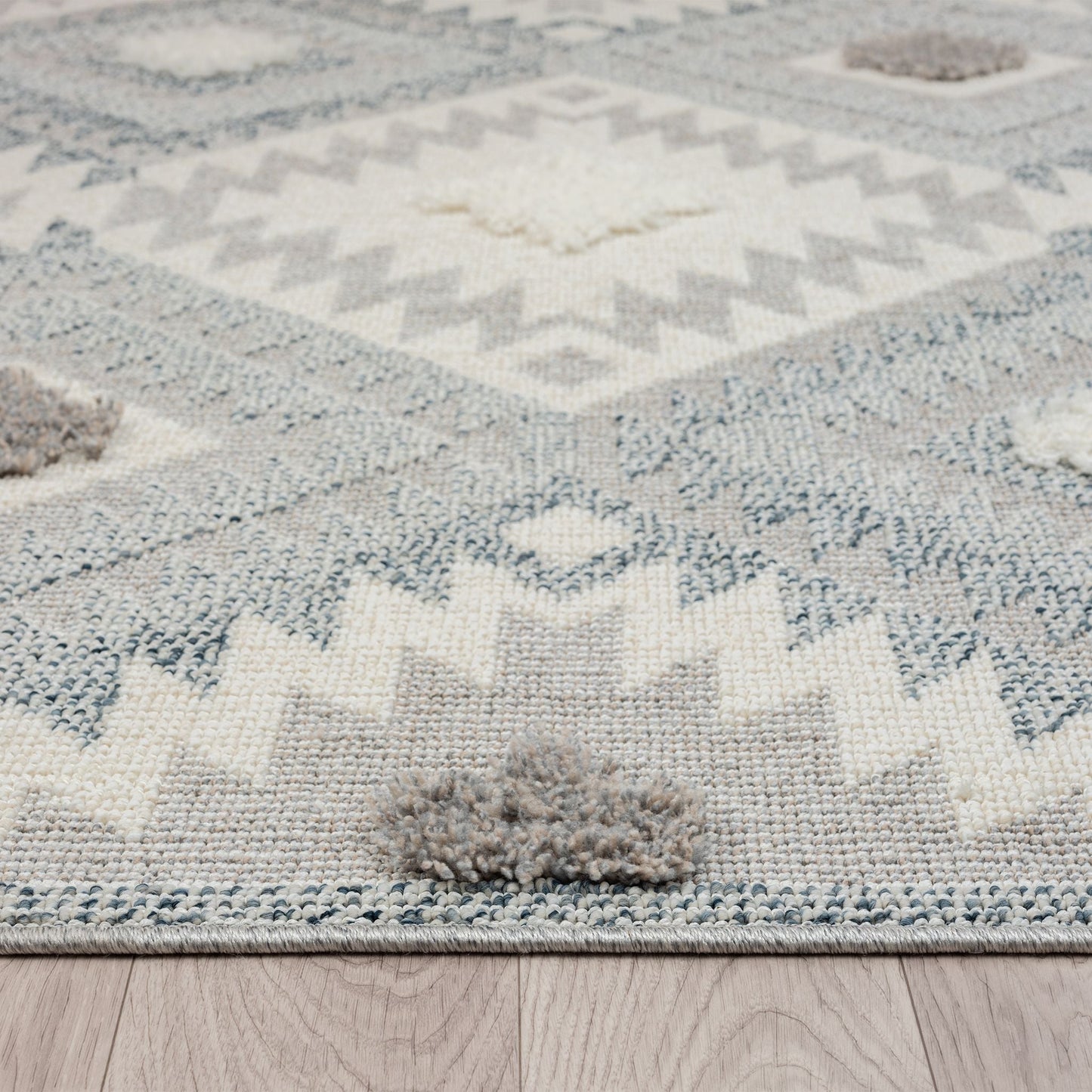 Cottage 543 Pebble in Grey & Cream Runner Rug