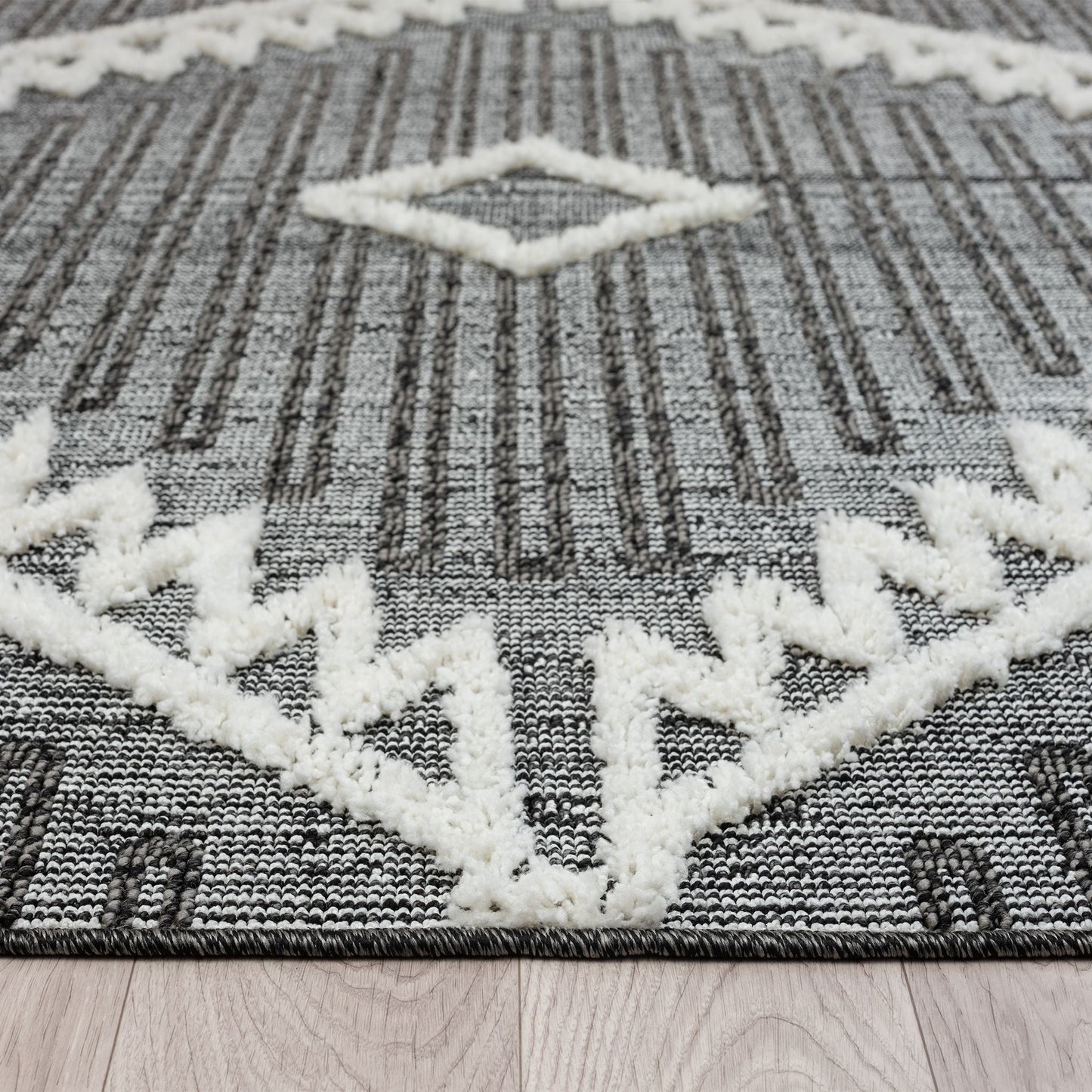 Cottage 544 Ash in Dark Grey Runner Rug