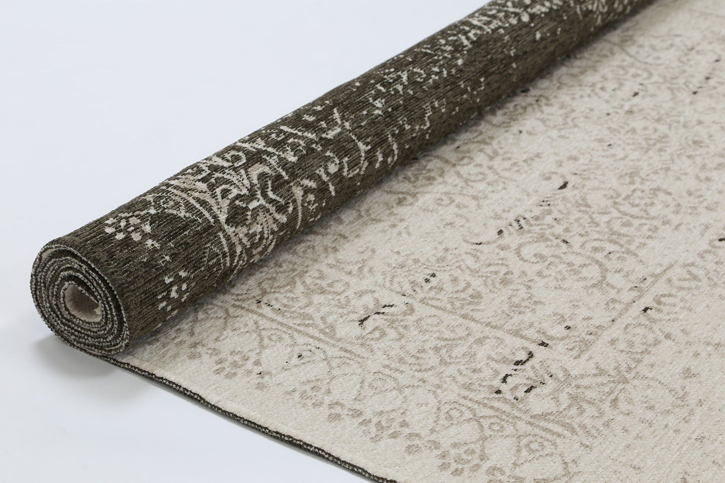 Rustic Distressed 2 In 1 Reversible In Beige Rug