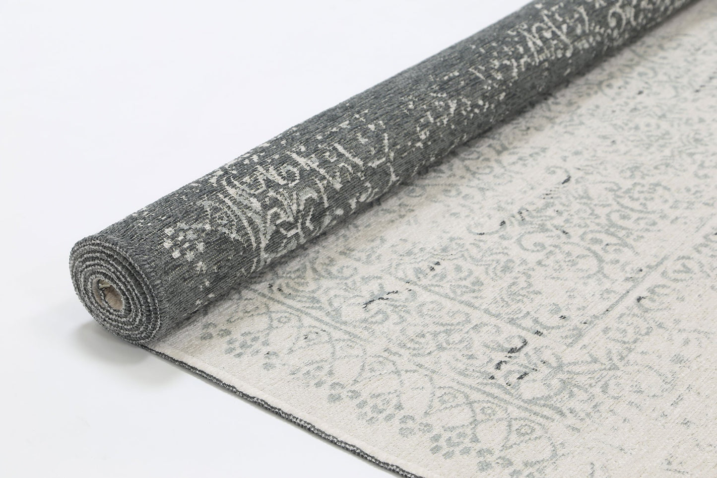 Rustic Distressed 2 In 1 Reversible In Grey Rug