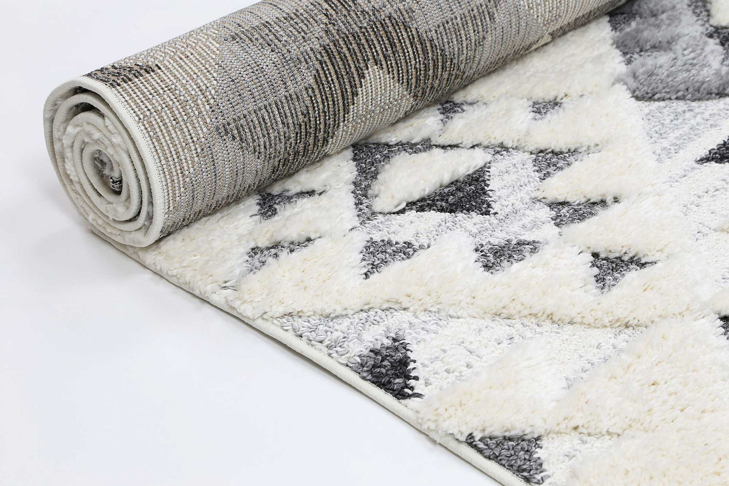 Kaza Diamond Ivory & Grey Rug