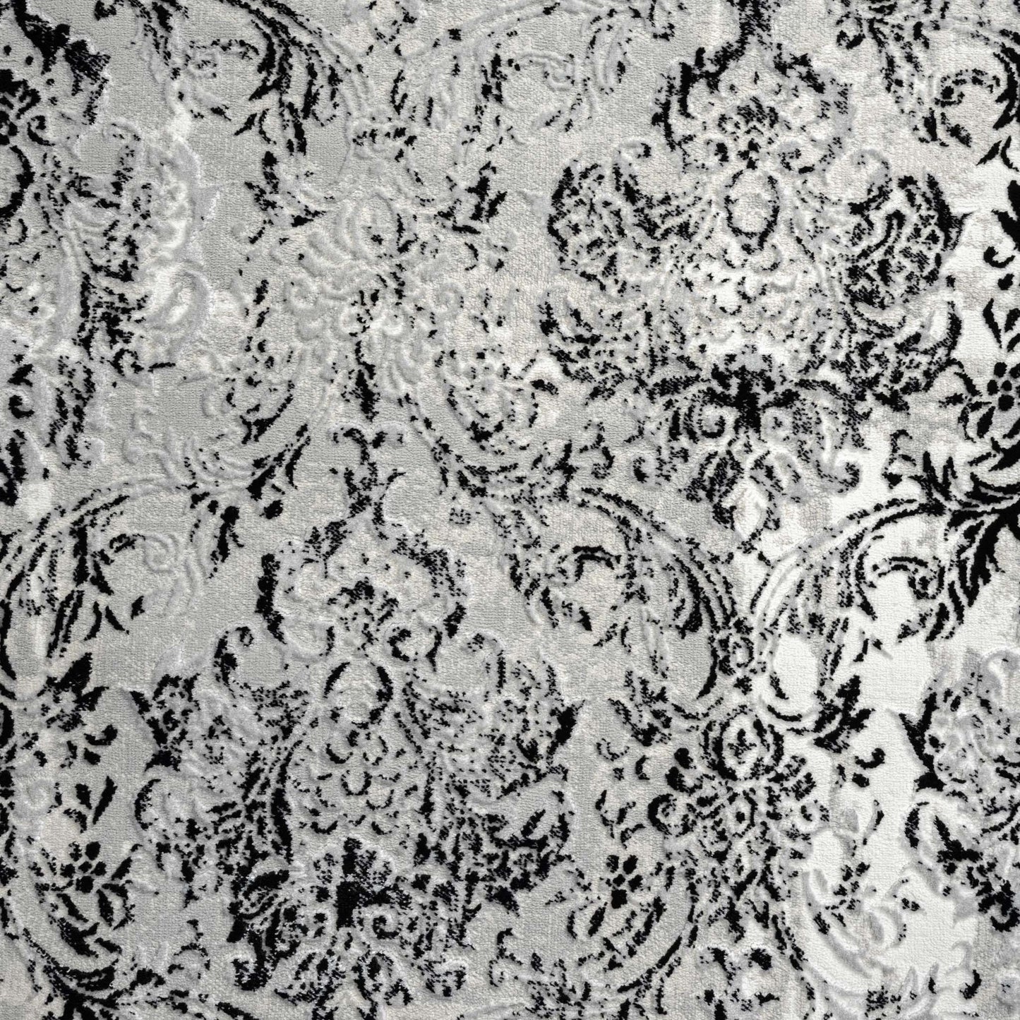 Amore Damask in Black : Runner Rug
