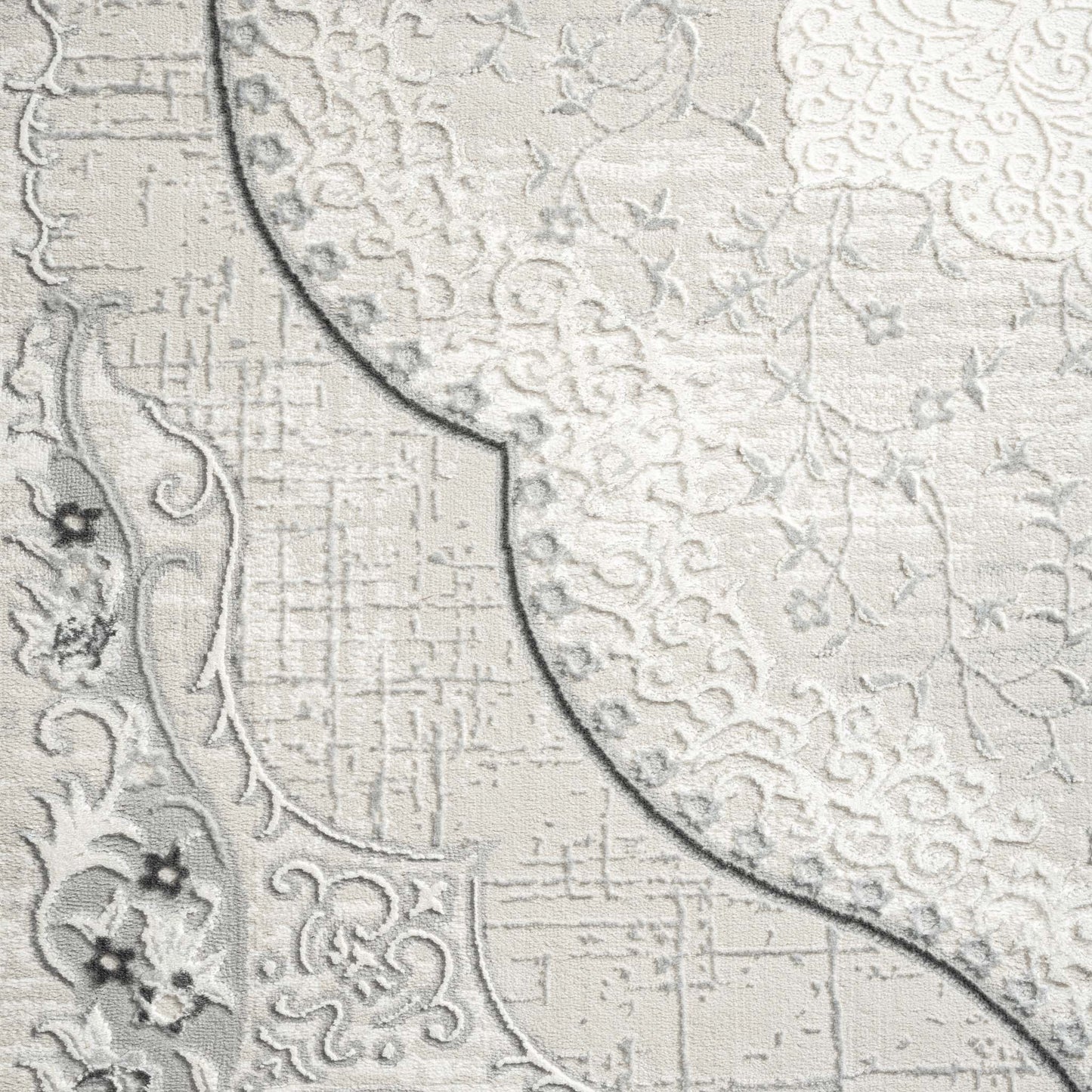 Amore Traditional in Grey : Runner Rug