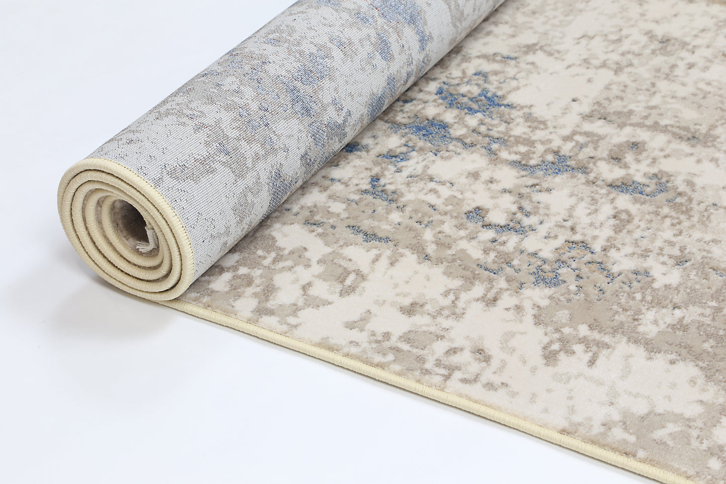 Eden Modern Rug In Beige & Blue