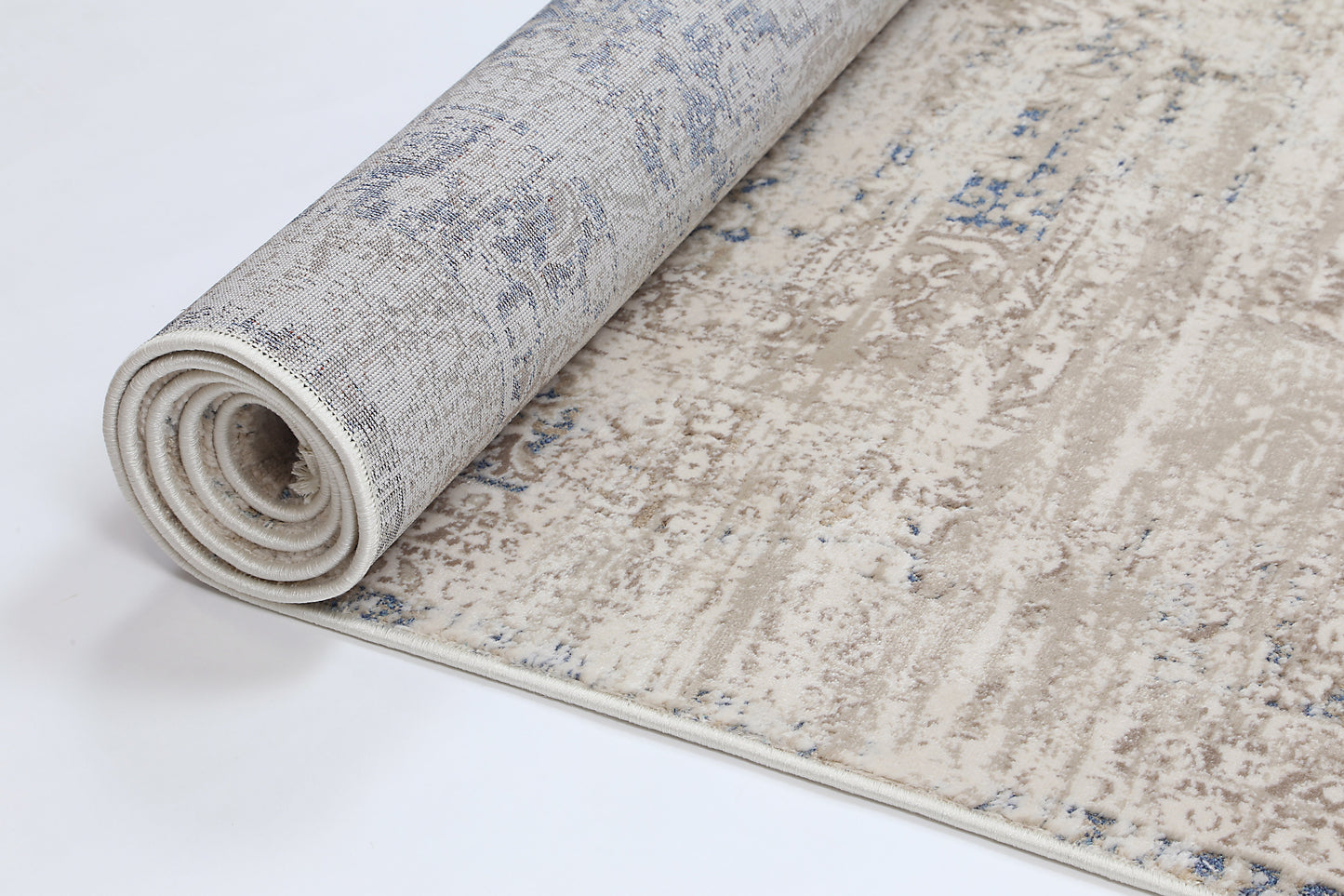Eden Medallion Rug In Beige & Blue