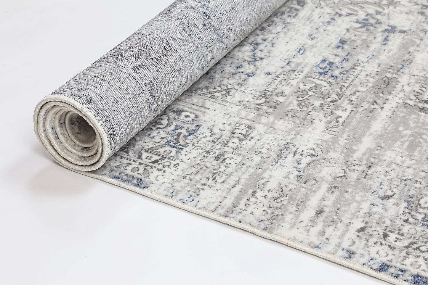 Eden Medallion Rug In Grey & Blue