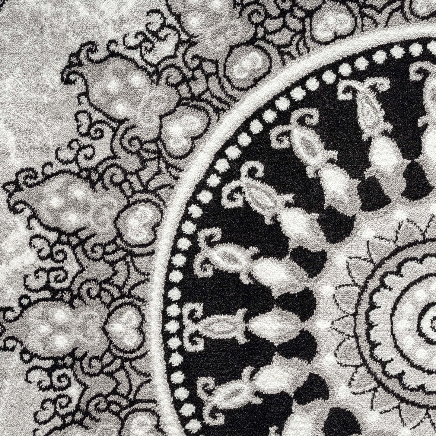 Boston 6447 in Grey : Round Rug