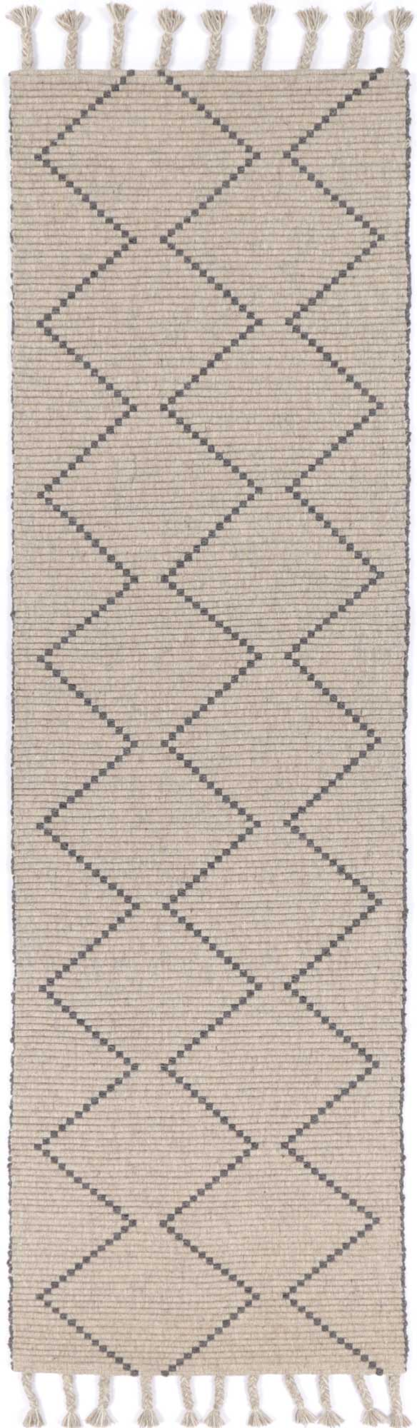 Goa Zig-Zag Wool Blend In Brown Rug