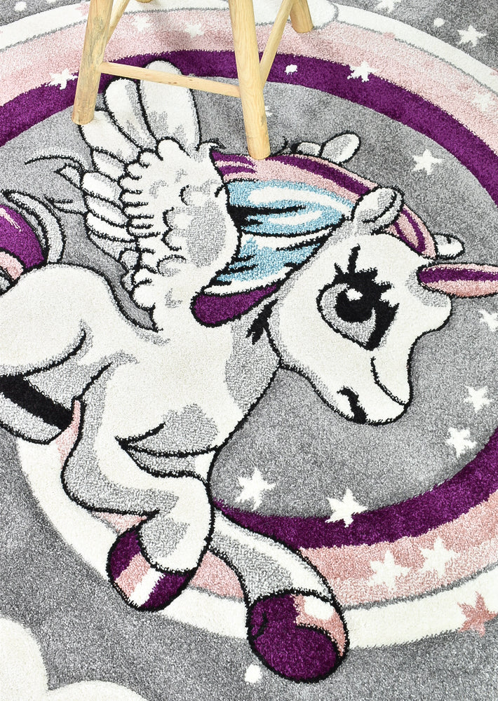 Cotton Candy D345A Unicorn In Multicolour Rug