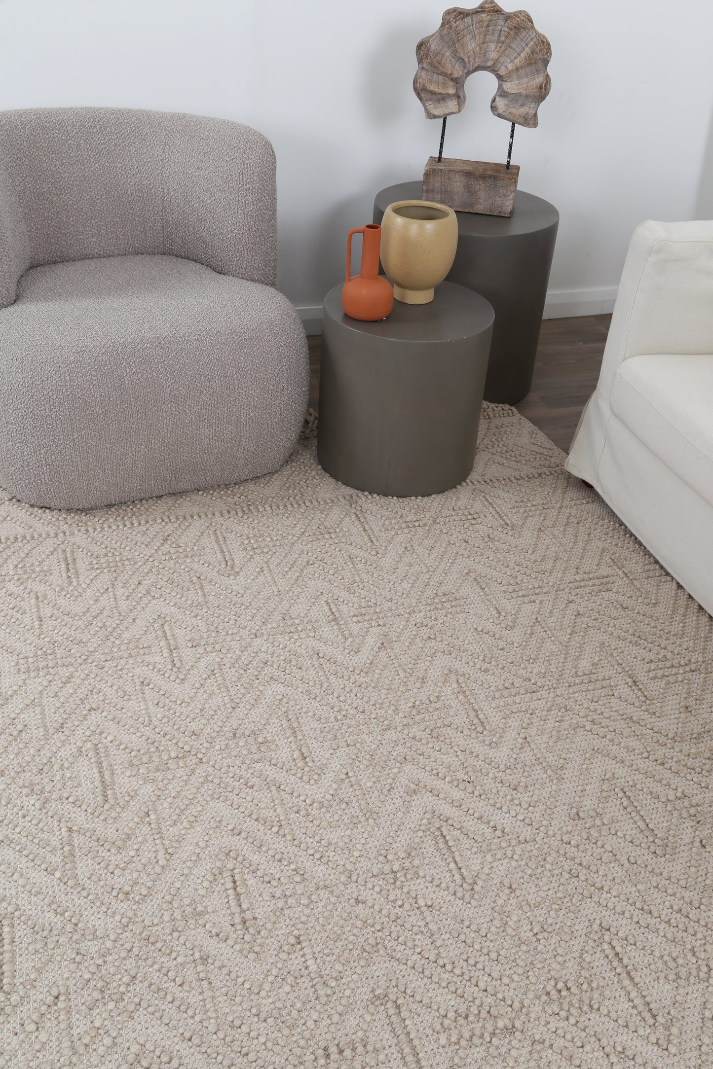 Diogo Tribal in Beige Wool Rug