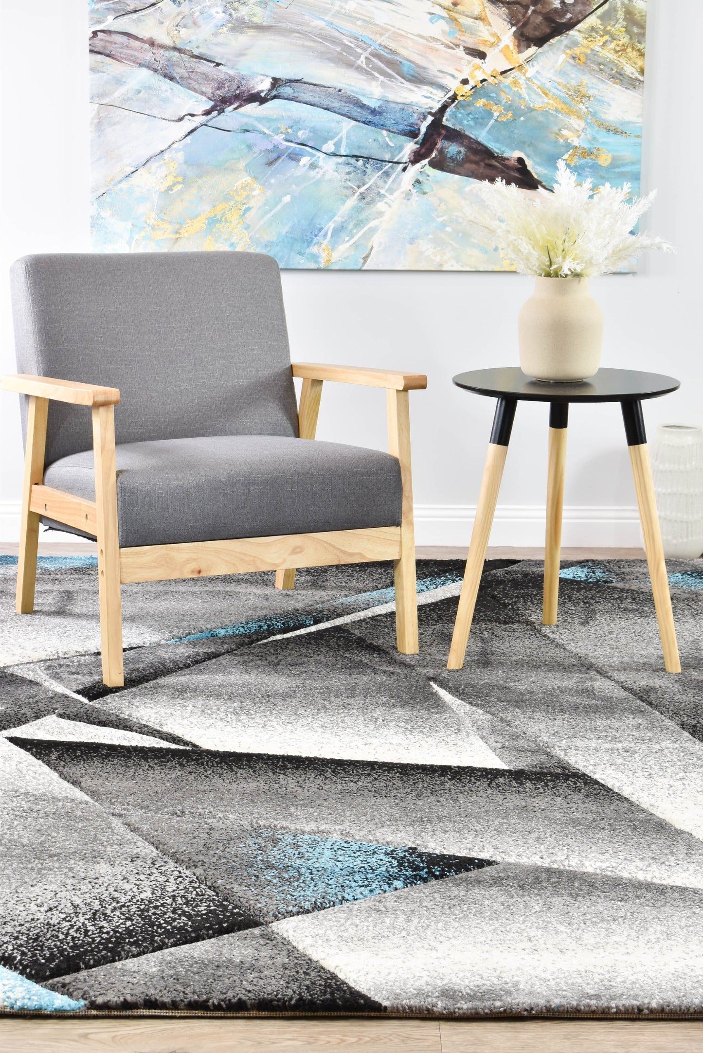 Novus 54 in Grey & Turquoise Rug