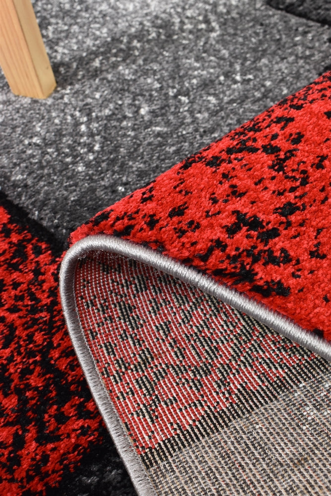 Novus 97 in Grey & Red Rug