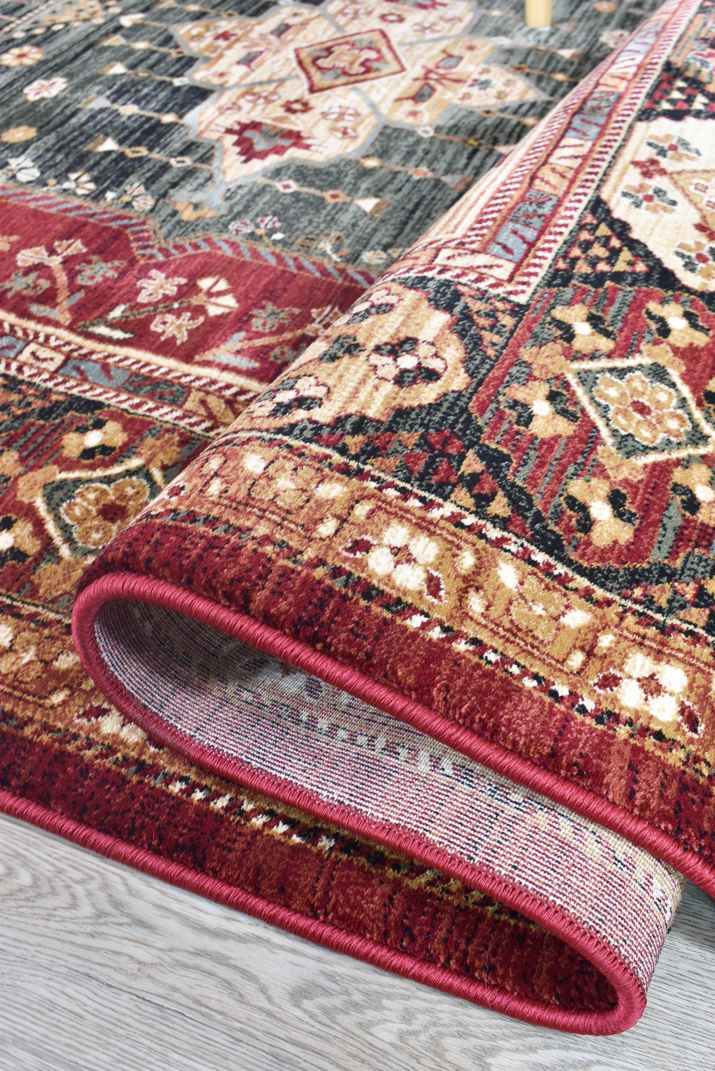 Vienna Opulent Charm Traditional in Red & Cream Rug