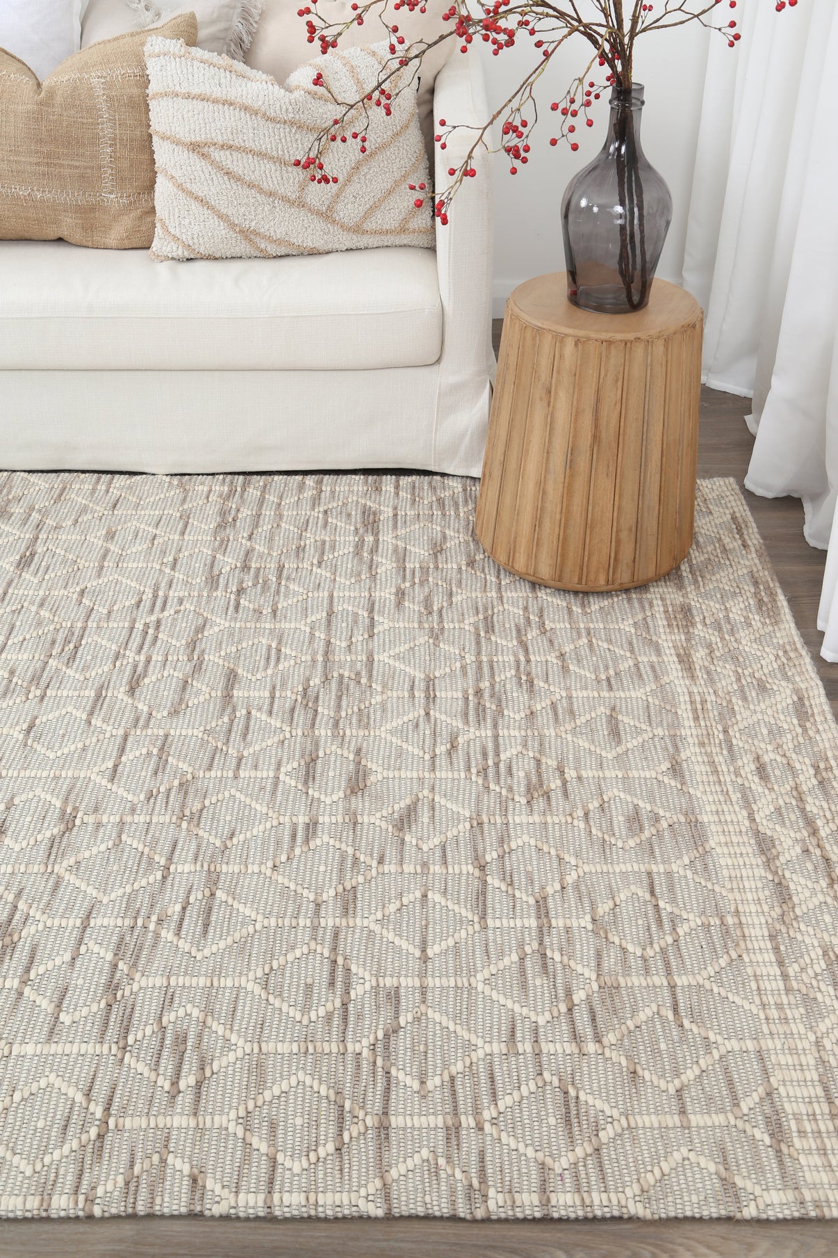Copacabana Lattice Beige Wool Rug – Cheapest Rugs Online