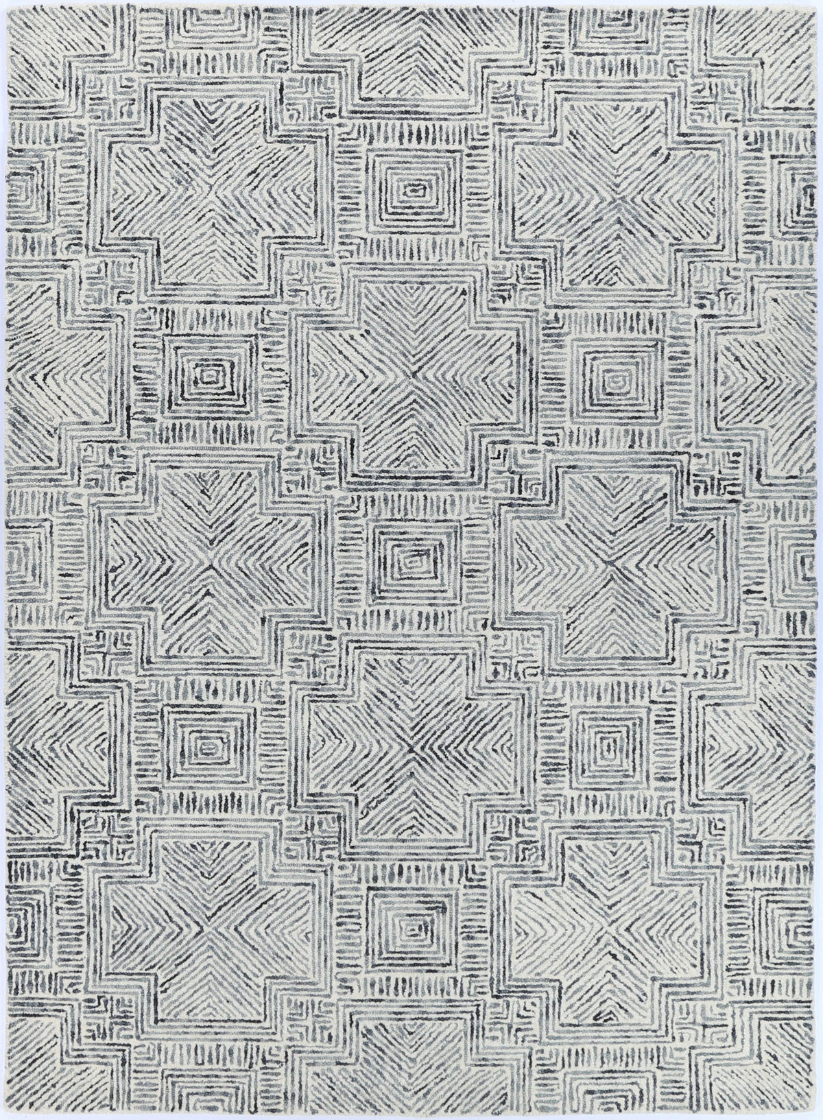 Labyrinth Rug Round Posy Labyrinth 09A in Charcoal Wool Rug – Cheapest Rugs Online