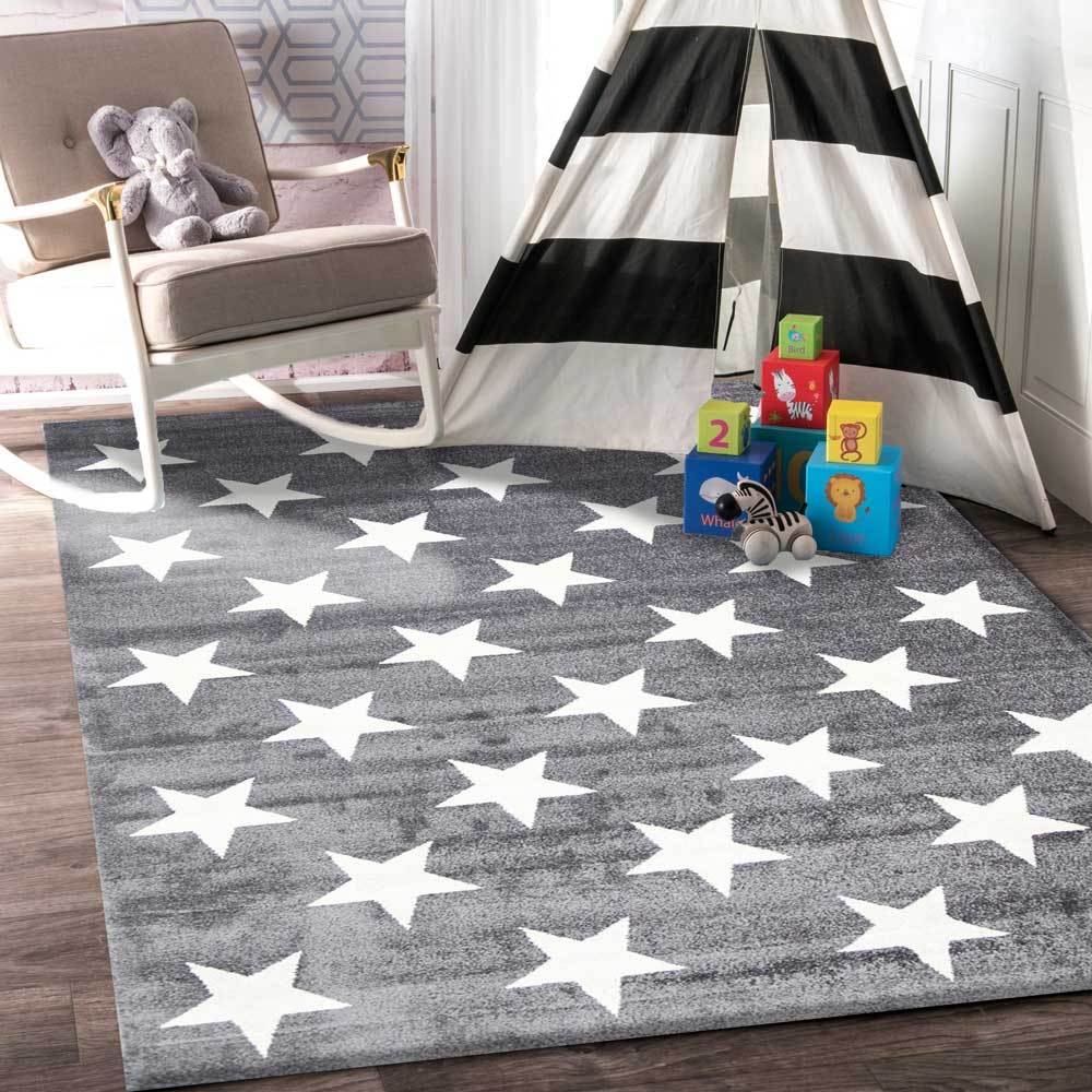 Piccolo Stars Kids in Charcoal and White Rug